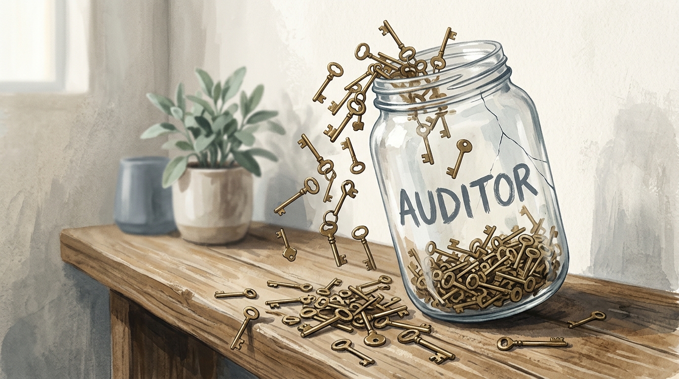 Hero image — The Auditor Was Also a Credential Store